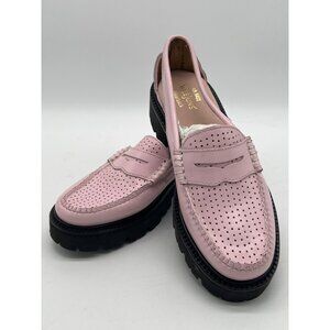 Womens G.H. Bass Pink Perforated Loafer Slingbacks Size 6 Weejuns Leather Upper
